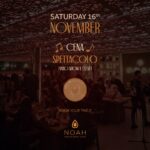 cena spettacolo al noah mediterranean beach sabato 16 novembre 2024